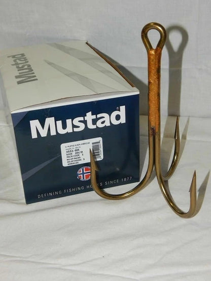 Mustad 3551 Bronze Gator Hook 20/0 Treble Hook Each Bridge Gaff Snagging