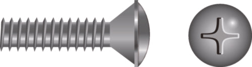 SeaChoice Phillips Machine Screw - Oval Head, 10-24 x 1-1/2" 18-8 Stainless Steel.