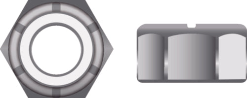 SeaChoice Nylon Insert Locknut - Stainless 1/4-20 18-8 Stainless Steel.