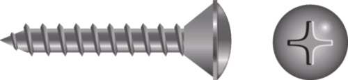 SeaChoice Phillips Tapping Screws - Oval Head, #10 x 1-1/2" 18-8 Stainless Steel.