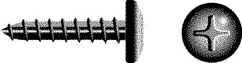 Phillips Tapping Screw - Pan Head, #14 x 1" 18-8 Stainless Steel.