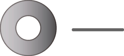SeaChoice Flat Washer, #12, .050" Thick, OD 1/2" 316 Stainless Steel.