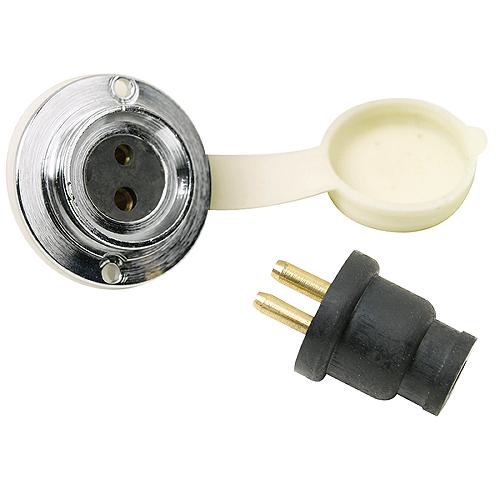 SeaChoice Deck Connector with Two Pin Double Contact Socket and Plug.