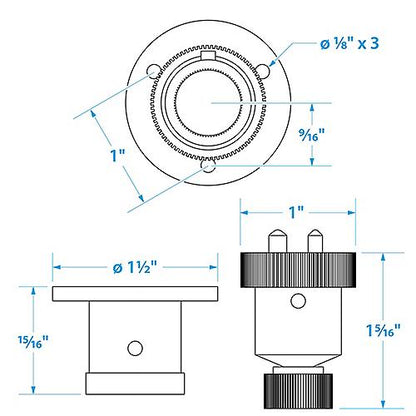 SeaChoice Waterproof Boat Deck Connector, 2 Prong Plug, 3 Amps at 12V.