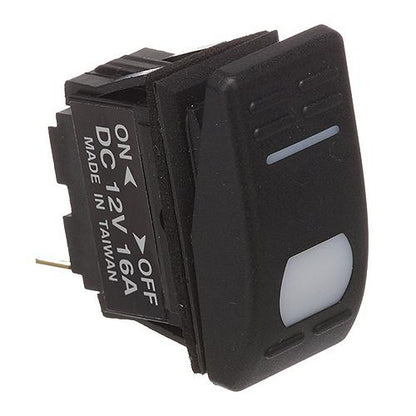 SeaChoice 10983 Illuminated Rocker Switch, Black, On/Off/On, 6-Terminal, Type: DPDT.