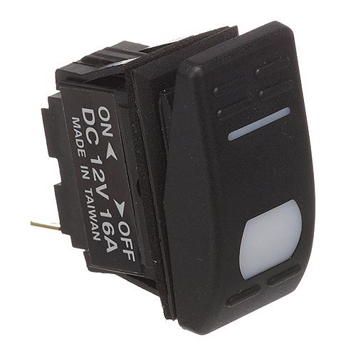 SeaChoice 10983 Illuminated Rocker Switch, Black, On/Off/On, 6-Terminal, Type: DPDT.