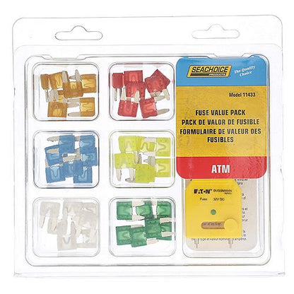 SeaChoice ATM Fuse Value Pack, Contains 42 Assorted ATM Fuses and Tester, for Auto, Marine or Electronics Applications Up to 12V.