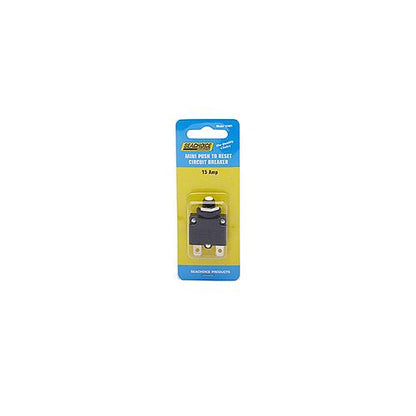 SeaChoice Mini Push to Reset Circuit Breaker, 15 Amp.