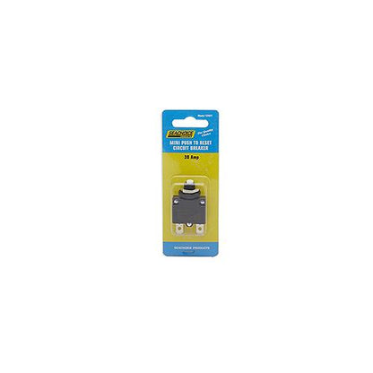 SeaChoice Mini Push to Reset Circuit Breaker, 30 Amp.