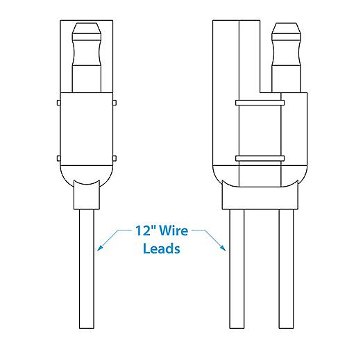 SeaChoice 2 Pole Molded Line Connector With 12" Lead on Each Side.
