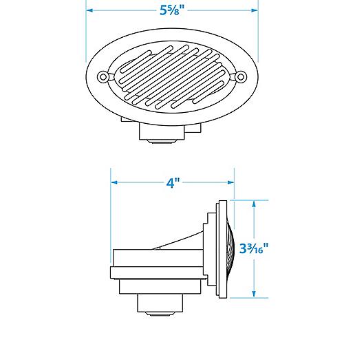 SeaChoice Hidden Boat Horn, 12 Volt, ABYC and NMMA Standard - Stainless Steel Cover.