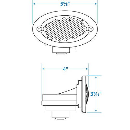 SeaChoice Hidden Boat Horn, 12 Volt, ABYC and NMMA Standard - Stainless Steel Cover.