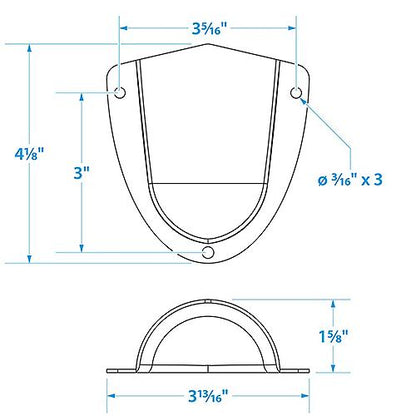 SeaChoice Clam Shell Ventilator Stainless Steel 3-3/4" x 3-3/4" x 1-7/8".