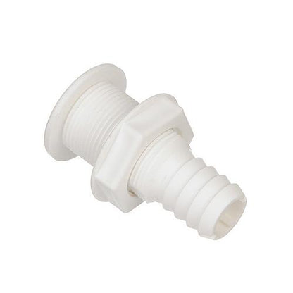 SeaChoice Thru-Hull Connector w/ Broad Flange, Fits 1 In. ID Hose, 1-1/4 In. Max Hull.