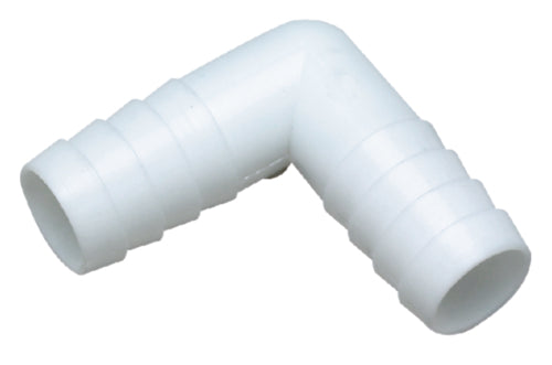 SeaChoice 90 Degree Plastic Elbow for 1-1/8" Inch Hose - White.