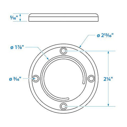 SeaChoice Boat Self-Bailing Cockpit Mounted, 2-7/8 In. Scupper Valve Kit - White.