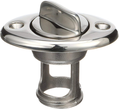 SeaChoice Stainless Steel Garboard Oval Drain and Plug - 7/8" Inch.