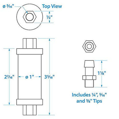 SeaChoice Water Separating Fuel Filter - 1/4", 5/16" or 3/8" Inch.