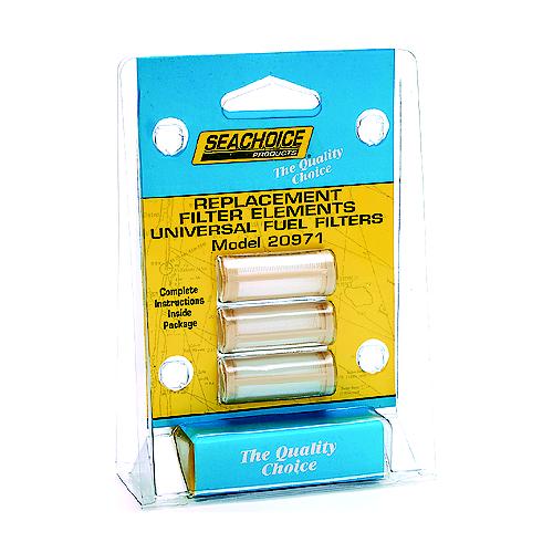 SeaChoice Replacement Filters Only For 20941 In-Line Fuel Filter (Pack of 3).