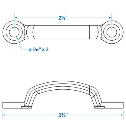 SeaChoice Multi-Purpose Nickel Plated Brass Wire Eye Strap 1-1/4" Inch.