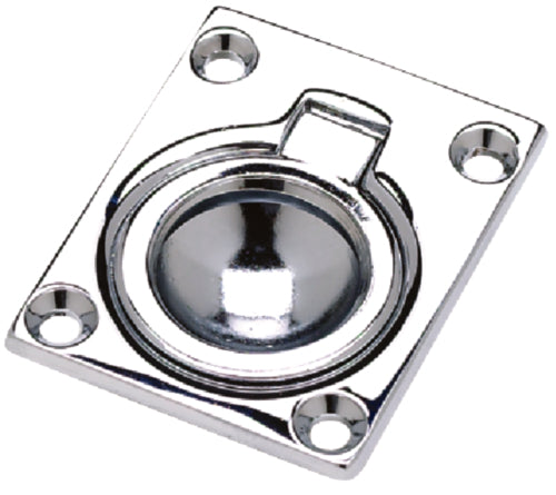 SeaChoice Flush Ring Pull Chromed Brass 1-7/8" x 2-7/16" Inch.
