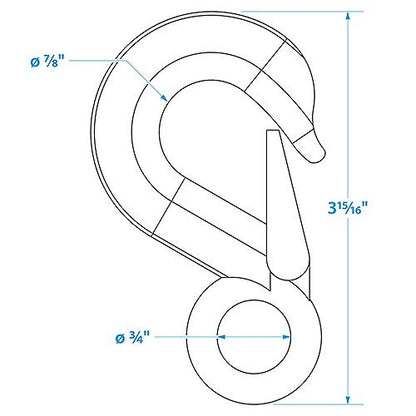 SeaChoice Heavy Duty Zinc Plated Winch Hook 5/8" x 3-7/8".