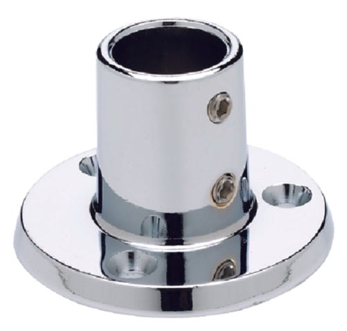 SeaChoice 90 Degree Round Chromed Base Rail Fitting For 7/8" OD Tubing.