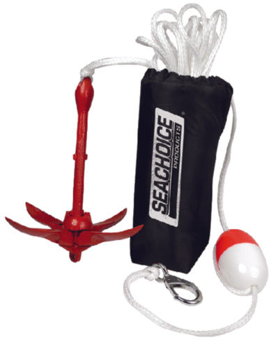 SeaChoice 3.5 lb. Grapnel Anchor Kit for Boats 5 to 12' (Includes Anchor, 1/4" x 25' Line,