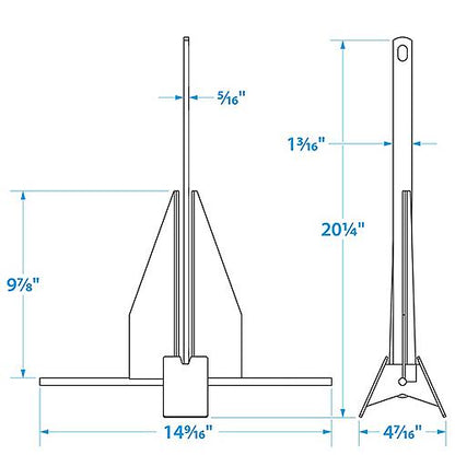 SeaChoice 41710 Hot Dipped Galvanized Deluxe Anchor, Size 4S 4 Pound - Boat 12' to 16'.