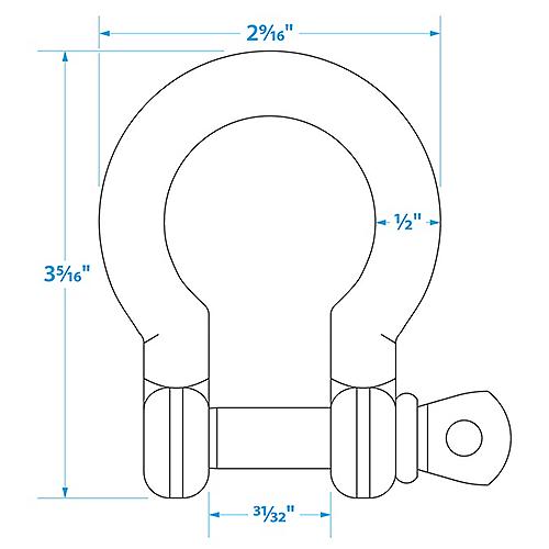SeaChoice Anchor Shackle Stainless Steel 1/2" Inch.
