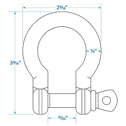 SeaChoice Anchor Shackle Stainless Steel 1/2" Inch.