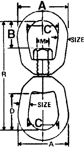 SeaChoice Eye & Eye Swivel-Hot Dip Galvanized - 5/16.
