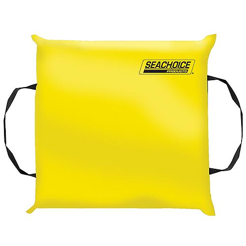 SeaChoice Emergency Marine Foam Flotation Cushion, Square, 15" x 15" x 3.5", Safety Yellow.