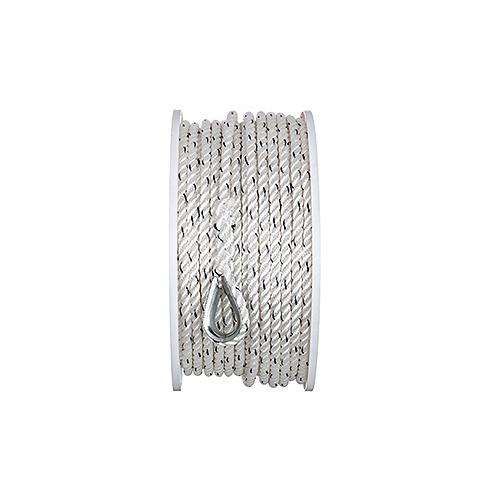 SeaChoice 47911 Boat Anchor Line Rope, 3-Strand Twisted, Nylon, White/Blue, 3/8" Inch x 200' Feet.