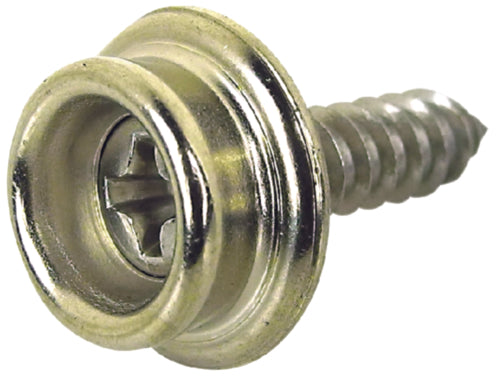 SeaChoice 3/8" x #8 Stainless Steel Canvas Button Stud with Tapping Screw.