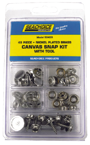 SeaChoice Nickel Plated Brass Canvas Snap Kit with Tool - 49 Piece.