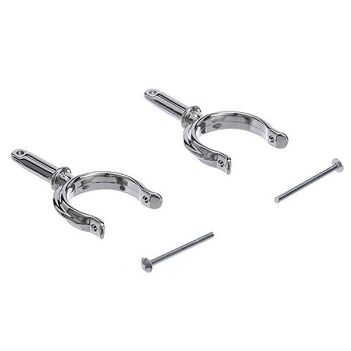 SeaChoice Top-Mount Rowlock Horns Set, Chrome-Plated Zinc, Includes 2 Rowlocks w/ Locking Pins.