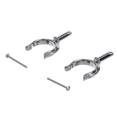 SeaChoice Top-Mount Rowlock Horns Set, Chrome-Plated Zinc, Includes 2 Rowlocks w/ Locking Pins.