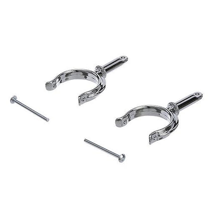SeaChoice Top-Mount Rowlock Horns Set, Chrome-Plated Zinc, Includes 2 Rowlocks w/ Locking Pins.