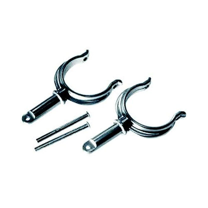 SeaChoice Top-Mount Rowlock Horns Set, Chrome-Plated Zinc, Includes 2 Rowlocks w/ Locking Pins.