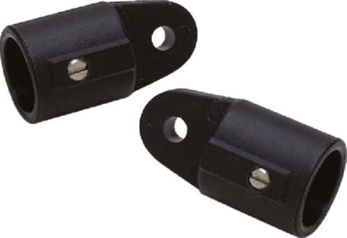 SeaChoice Plastic External Eye Ends for Canopy Top, Black, 7/8 in. OD, Pack of 2.
