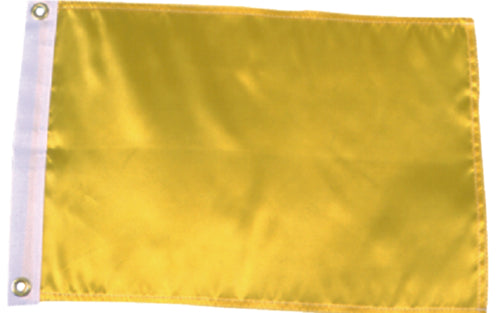 SeaChoice 78261 12" x 18" Nylon Print Dyed Solid Yellow Quarantine Flag