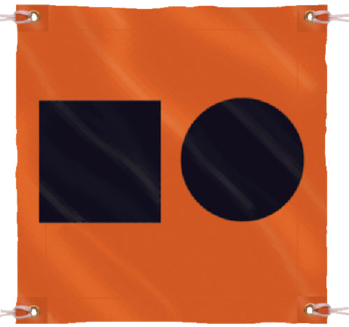 SeaChoice 78341 3' x 3' Orange Distress Signal SOS Flag.