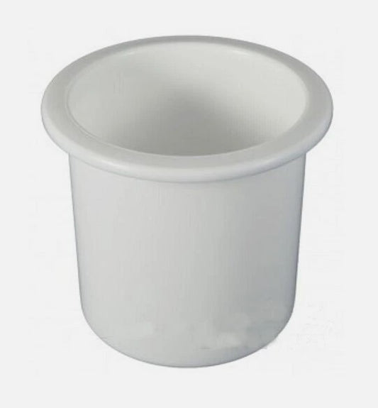 SeaChoice 79441 Drink Holder - White, 3", Small Recessed.
