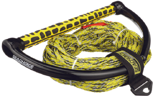 SeaChoice 5-Section Wakeboard Reflective Rope, 75', 15" Handle with Textured EVA Grip.