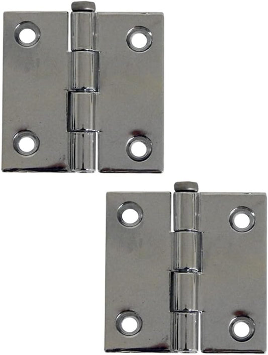 Perko 1293DP4CHR Chrome-Plated Butt Hinge - 2" Open Width x 2" Pin Height