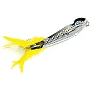 Luhr Jensen 14 Pet Spoon Yellow Feather Chrome Silver