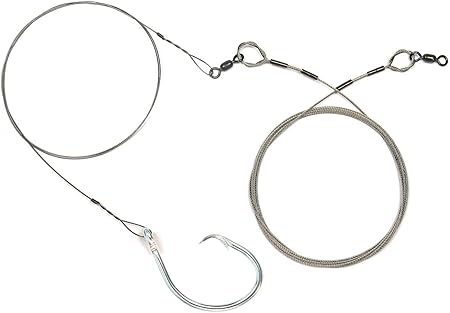 Sea Striker Deluxe Shark Rig 13/0 Circle Hook, 9' 480lb SS Cable, 4' Solid Wire