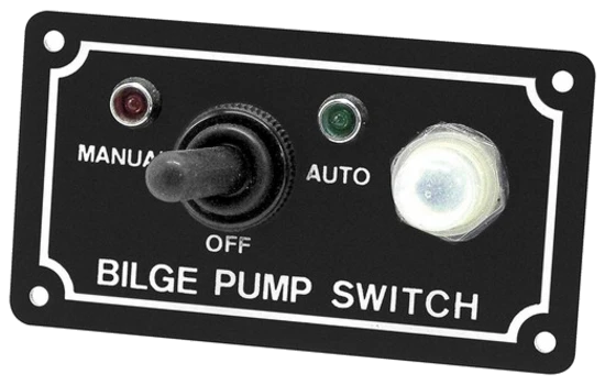 Shoreline Marine SL52268 Bilge Pump Switch 3-Way Panel with Light.