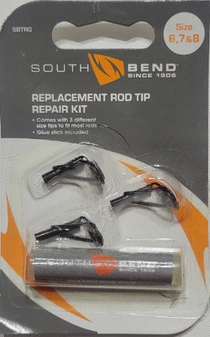 South Bend SBTRG Replacement Rod Tip Repair Kit - Pack of 3 Silver Tips & Tubing.